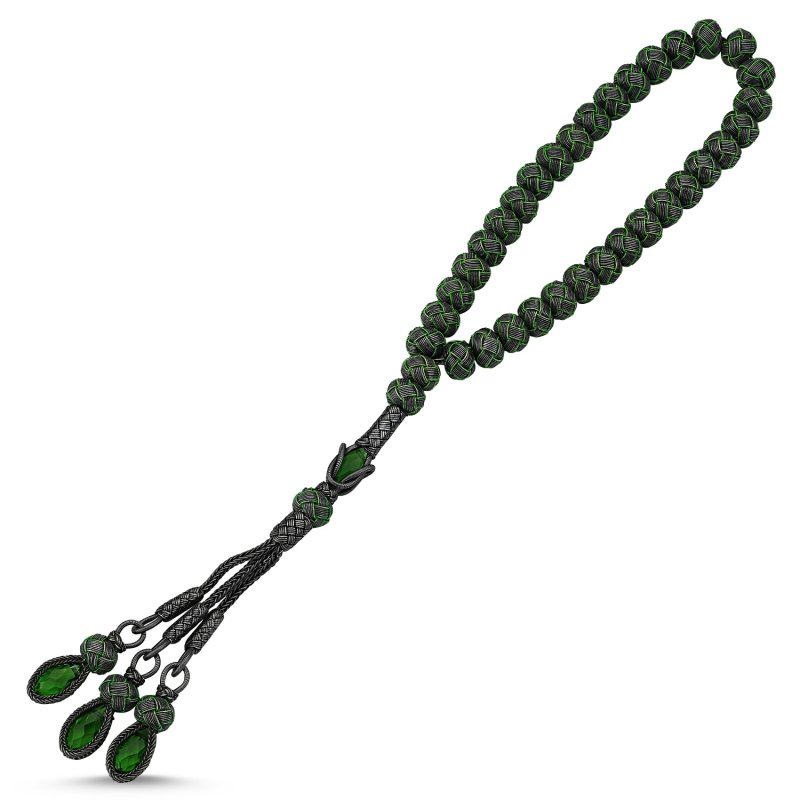 9mm CZ Kazaz Hand Knitted Tasbih Prayer Beads - T83750