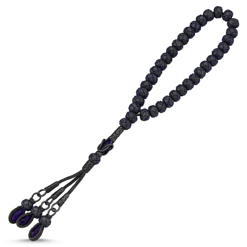 9mm CZ Kazaz Hand Knitted Tasbih Prayer Beads - T83753