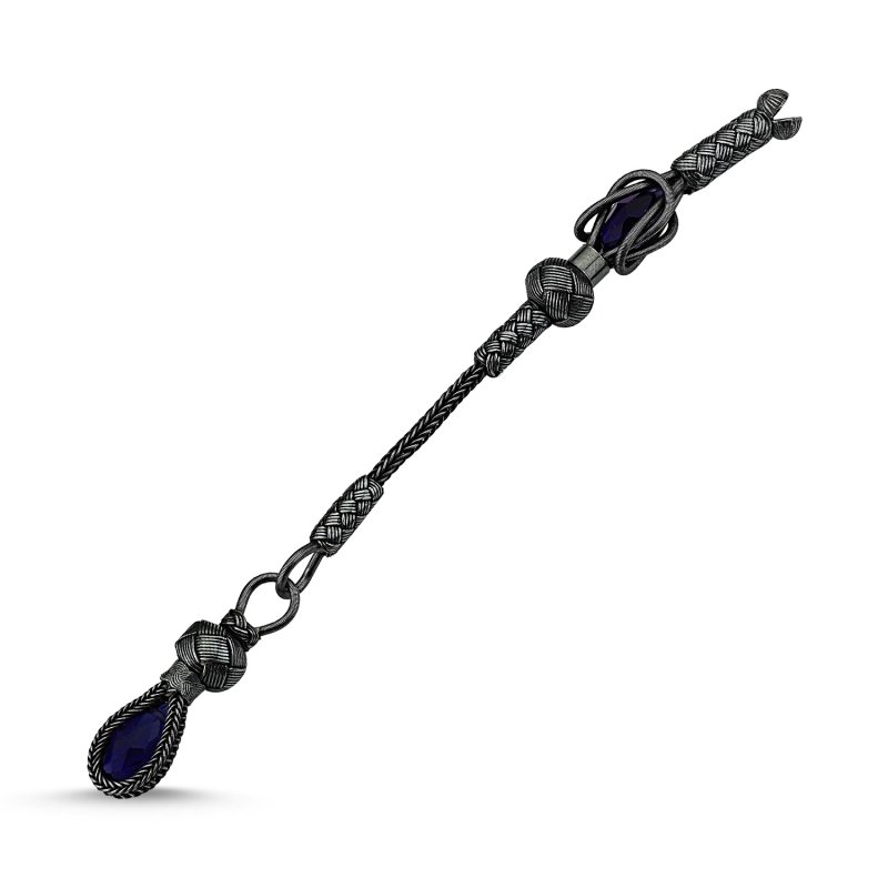 CZ Oxidised Kazaz Hand Knitted Tassel - TT83757