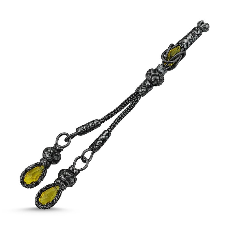 CZ Oxidised Kazaz Hand Knitted Tassel - TT83759