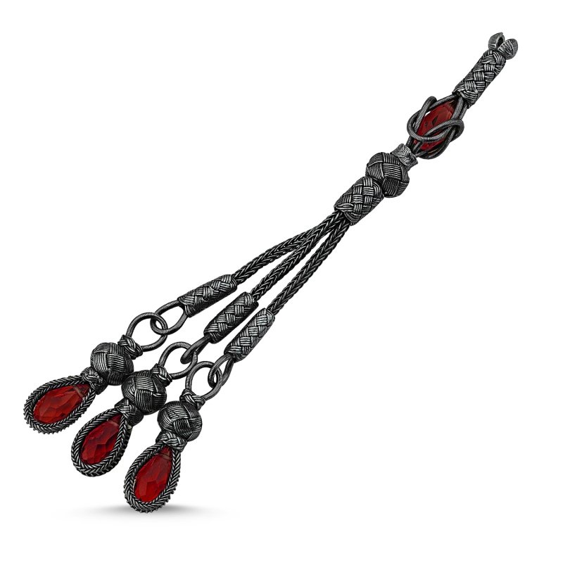 CZ Oxidised Kazaz Hand Knitted Tassel - TT83764