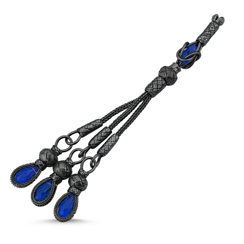 CZ Oxidised Kazaz Hand Knitted Tassel - TT83766