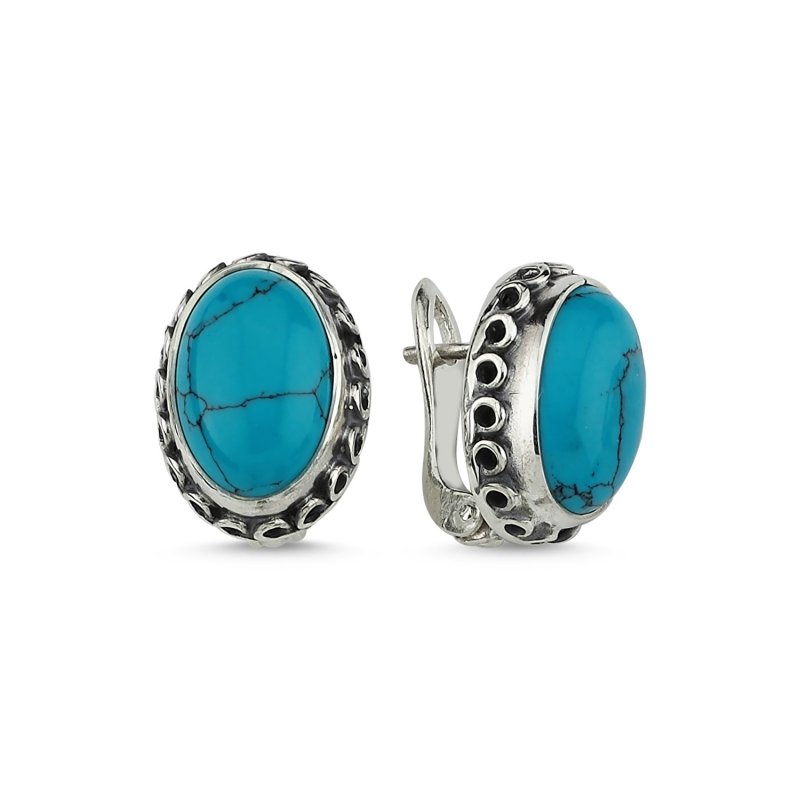 Turquoise Stone Handmade Earrings - E83880