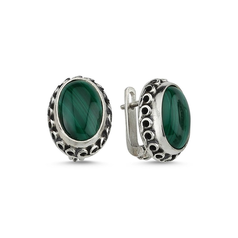 Malachite Stone Handmade Earrings - E83888