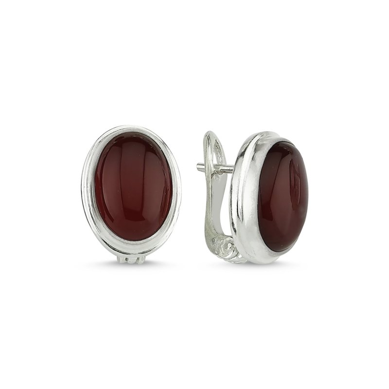 Red Agate Handmade Earrings - E83897