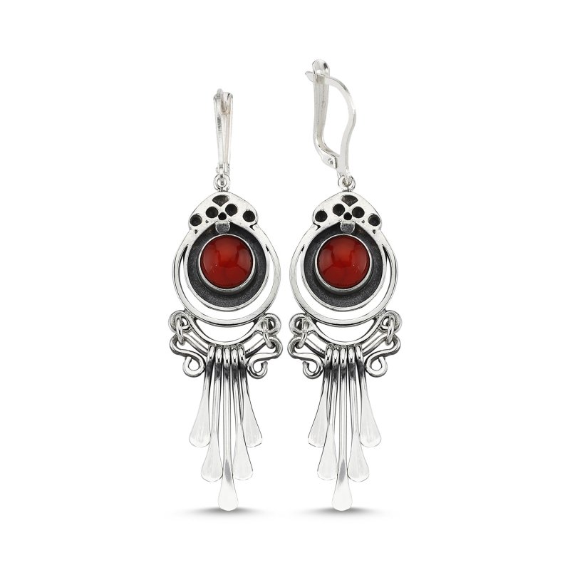 Coral Stone Handmade Earrings - E83944