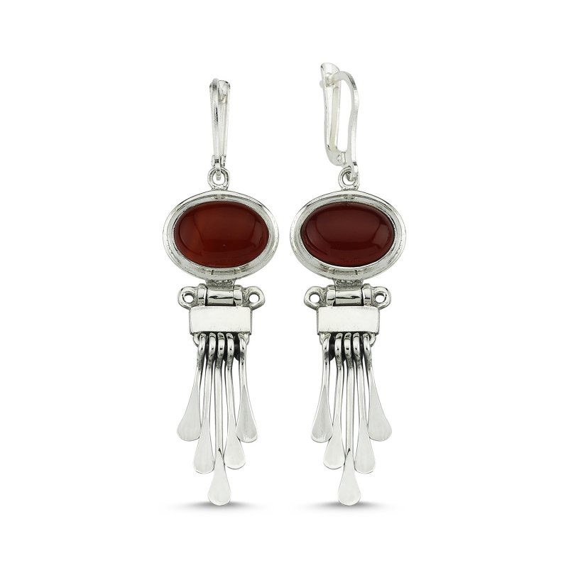 Red Agate Handmade Earrings - E83970