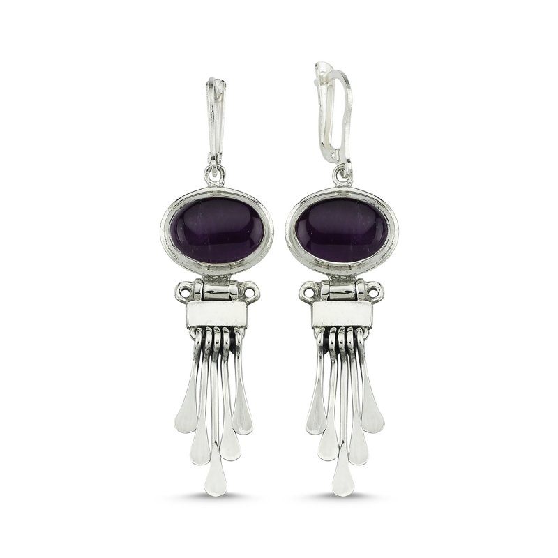 Amethyst Stone Handmade Earrings - E83975