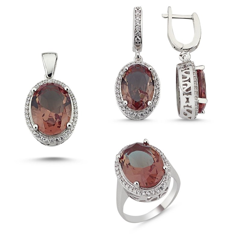 Oval Cut Sultanite & CZ Set - S84050