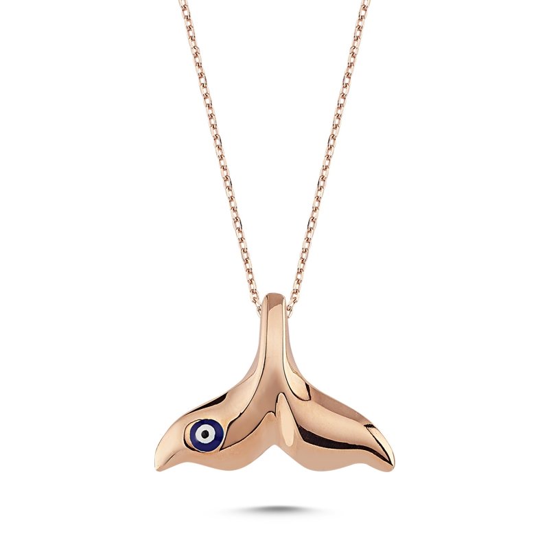 Evil Eye Whale Tail Necklace - N84076