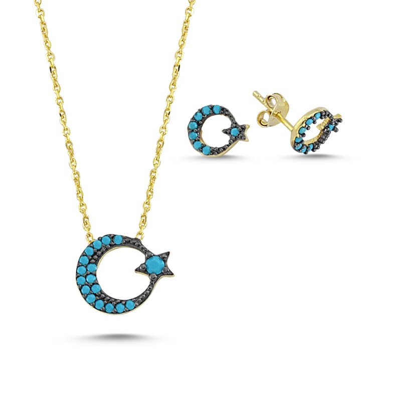 Nano Turquoise Star and Crescent Set - S84184
