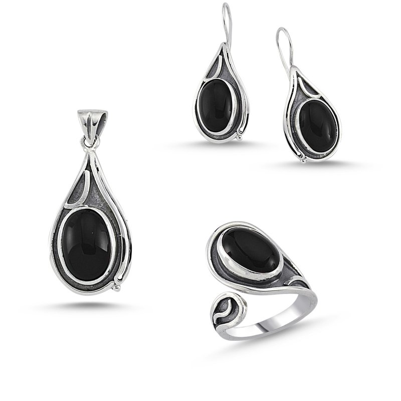 Oniks Taşlı El İşi Set - S84222