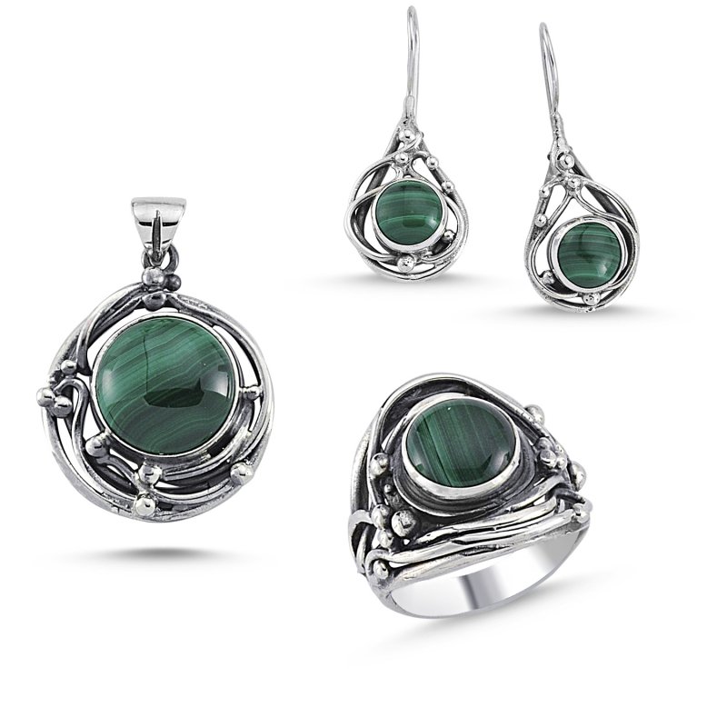 Malachite Stone Handmade Set - S84248