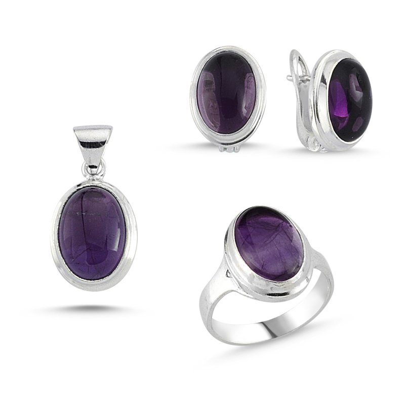 Amethyst Stone Handmade Set - S84262