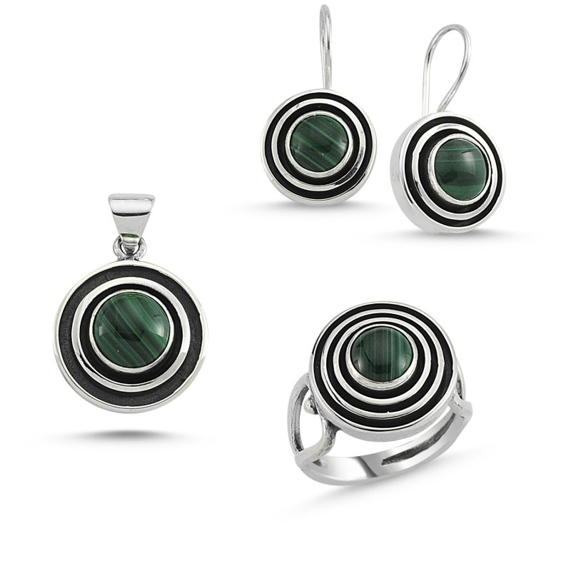 Malachite Stone Handmade Set - S84279