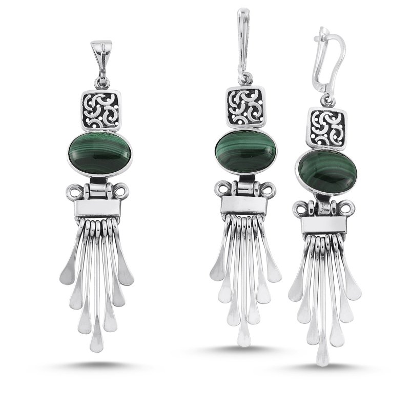 Malachite Stone Handmade Set  - S84338