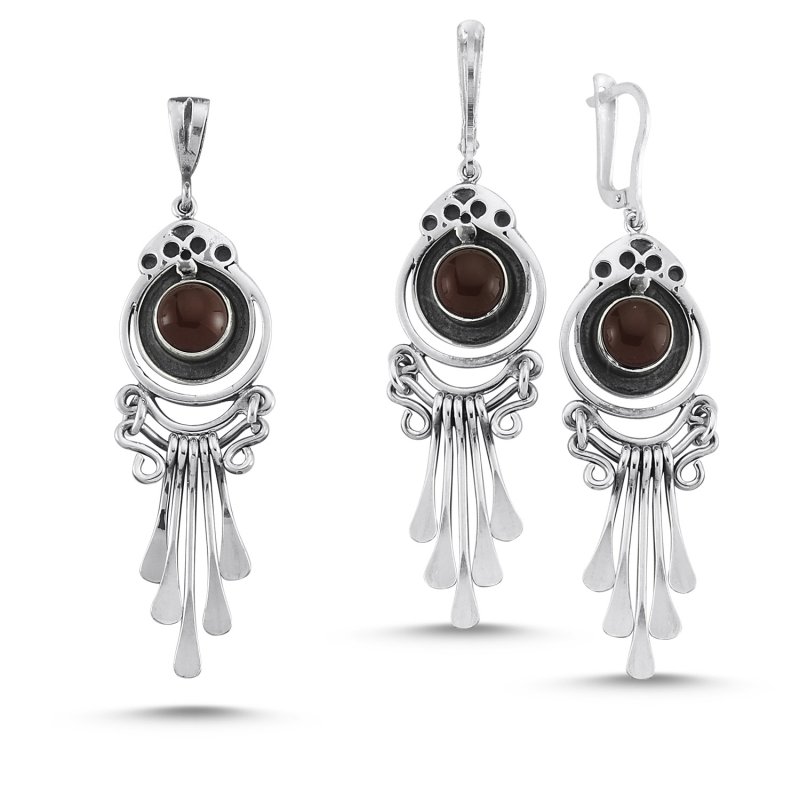 Red Agate Handmade Set - S84347