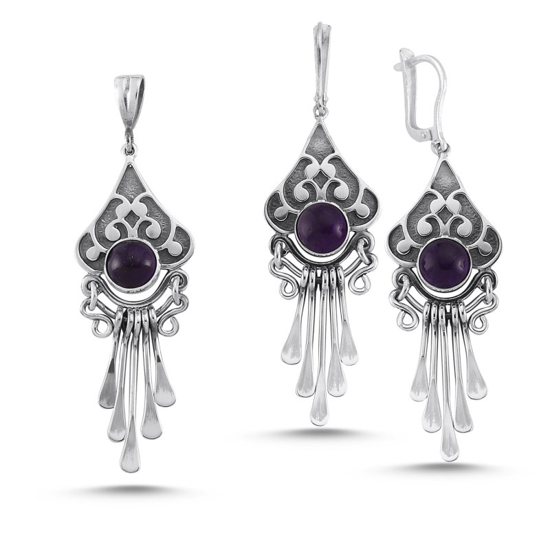 Amethyst Stone Handmade Set  - S84360