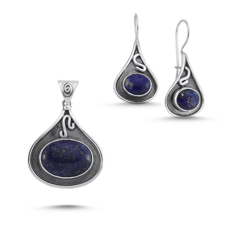 Lapis Lazuli Stone Handmade Set - S84372