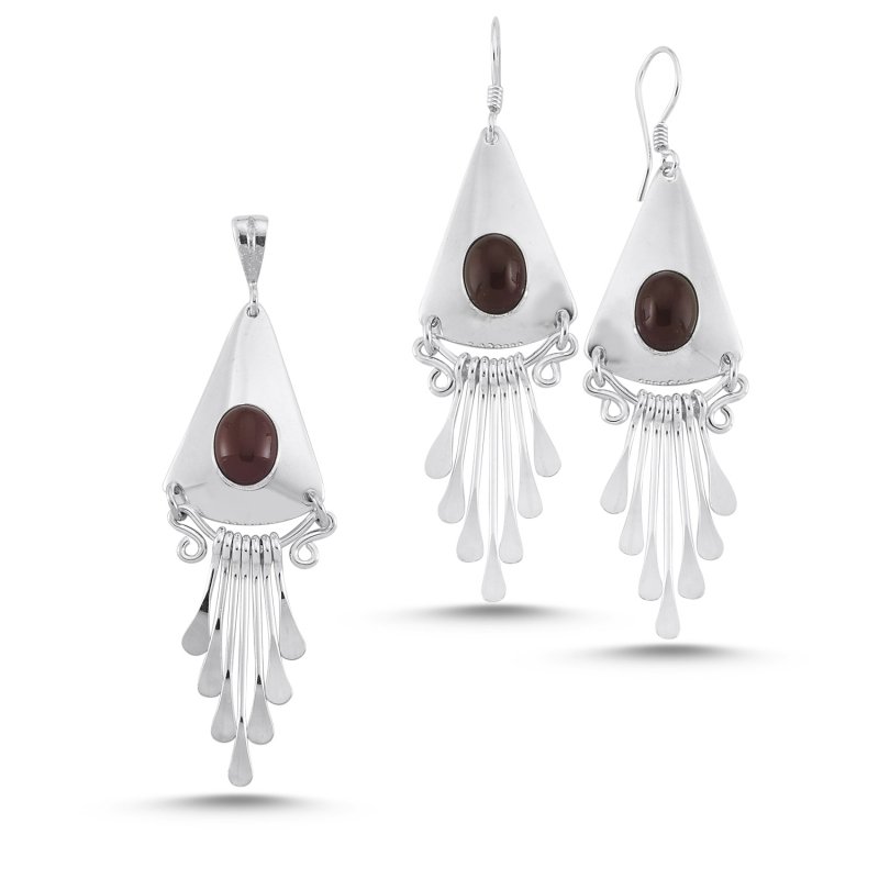 Red Agate Handmade Set - S84376