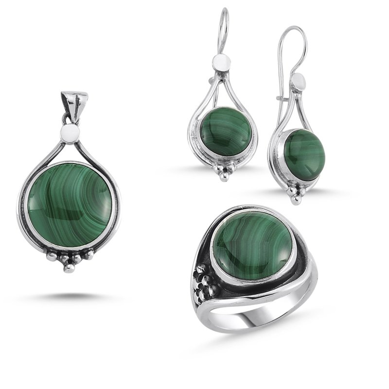 Malachite Stone Handmade Set  - S84385