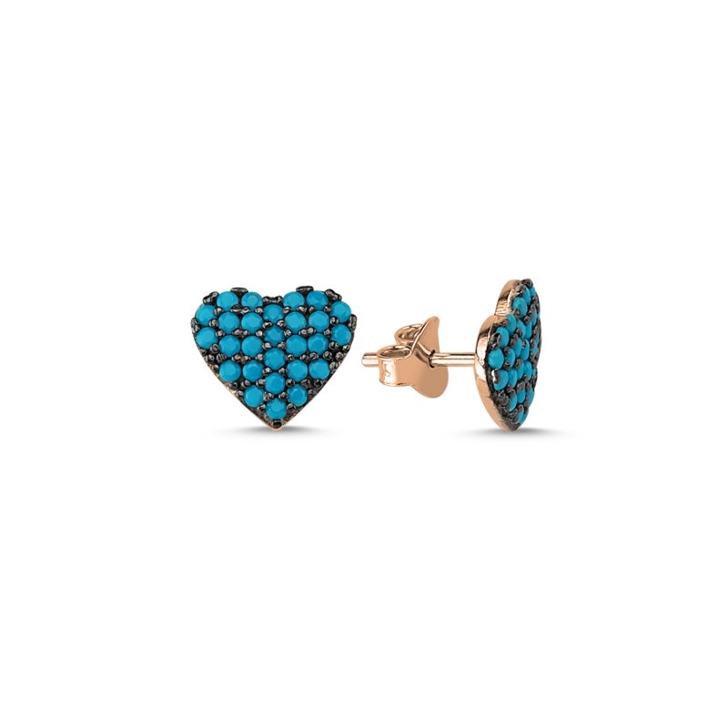 Heart Nano Turquoise Stud Earrings - E84437