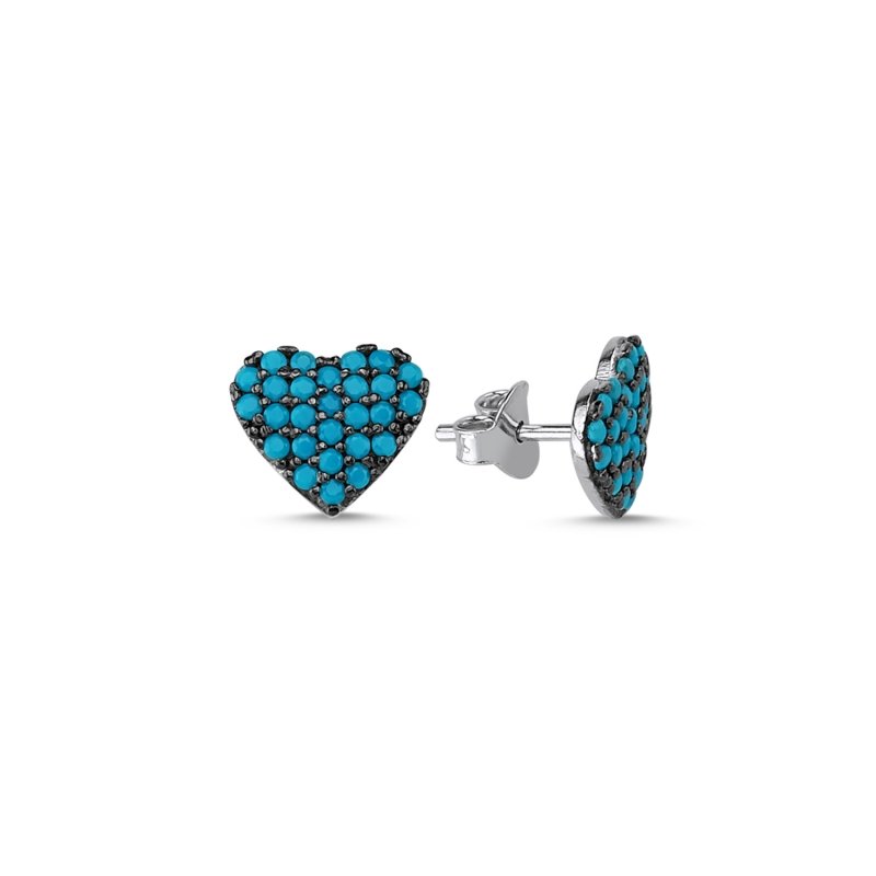 Heart Nano Turquoise Stud Earrings - E84437