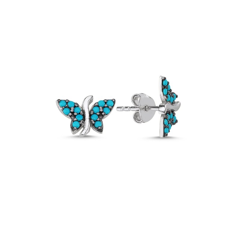 Butterfly Nano Turquoise Stud Earrings - E84445