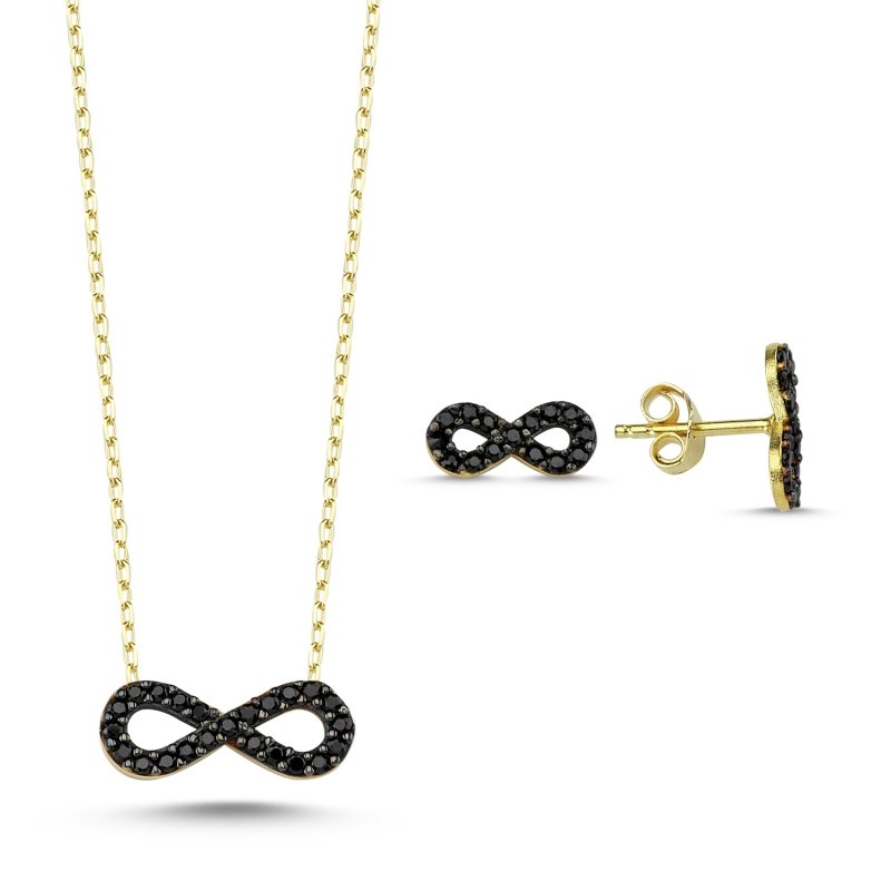 Black CZ Infinity Set - S84457