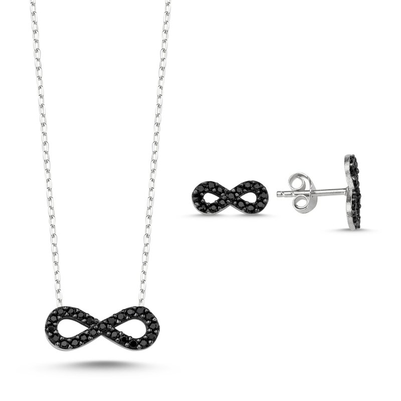 Black CZ Infinity Set - S84457