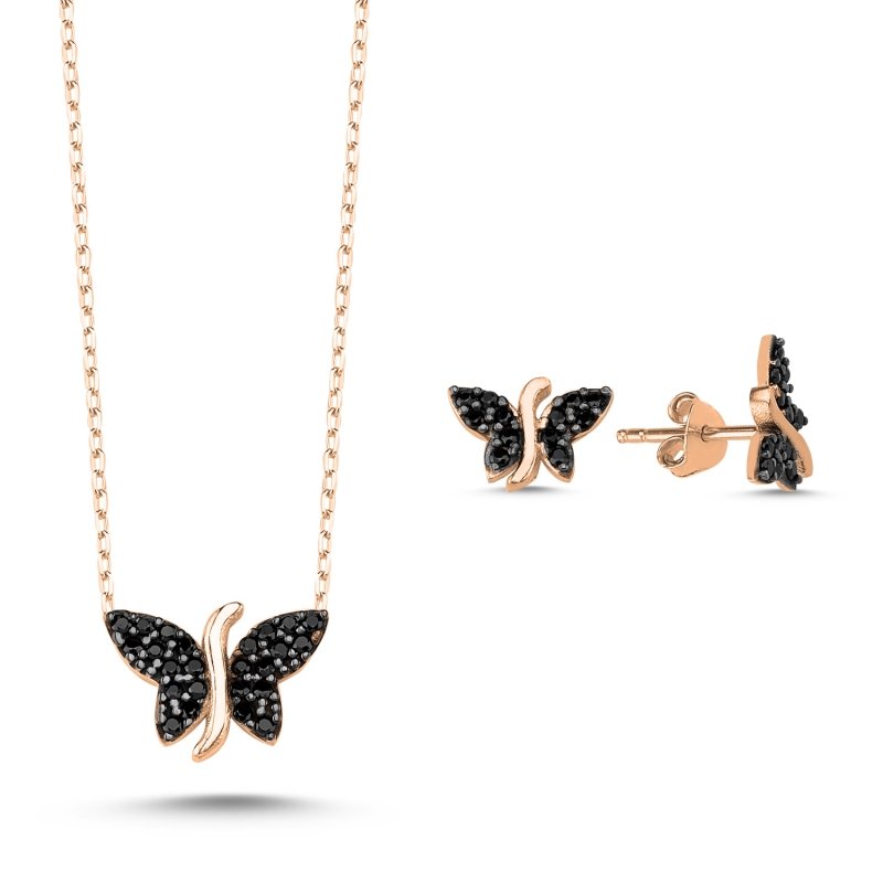 Black CZ Butterfly Set - S84459