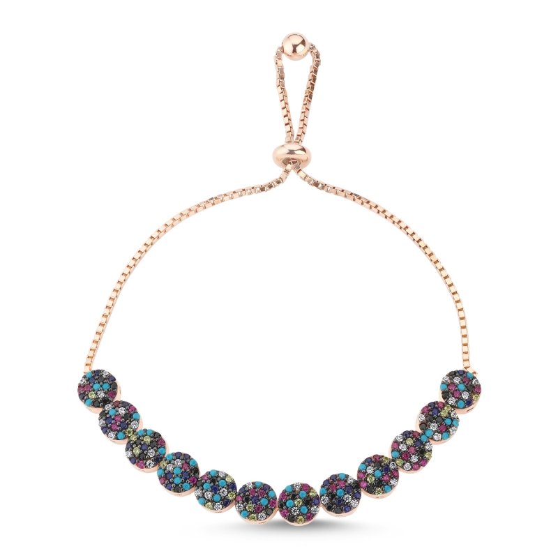 Mix CZ Adjustable Sliding Bracelet - B84474