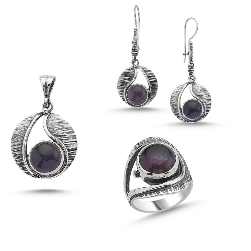 Amethyst Stone Handmade Set  - S84511