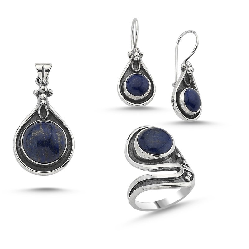 Lapis Lazuli Stone Handmade Set - S84526