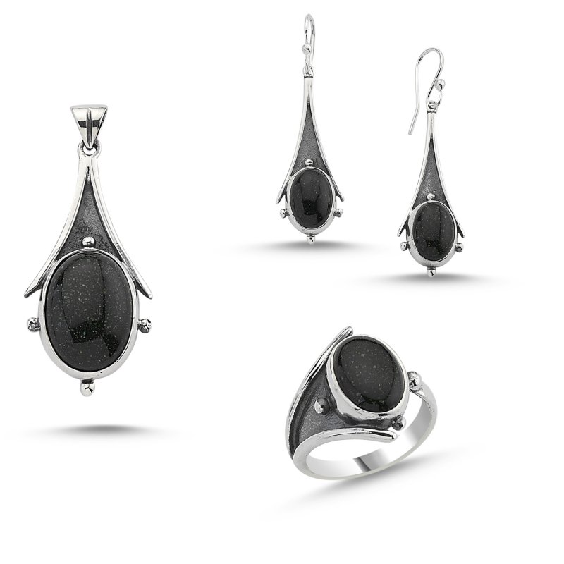 Green Goldstone Handmade Set - S84545