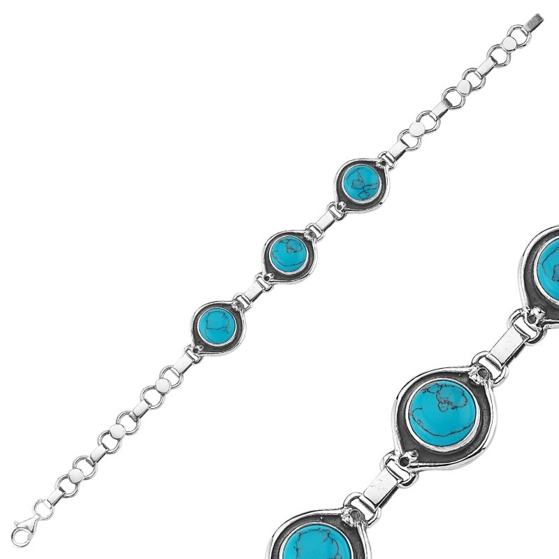 Turquoise Stone Handmade Bracelet - B84631