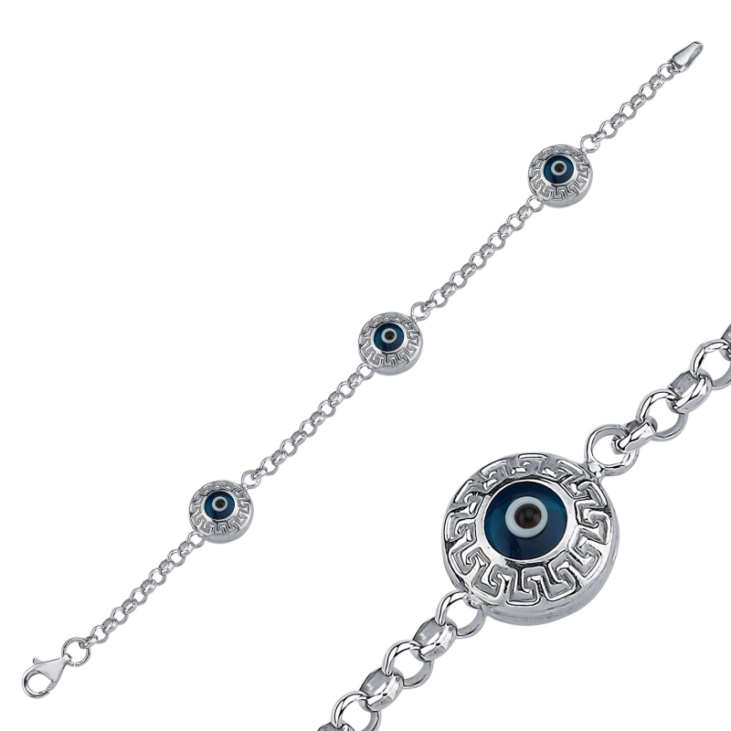 Greek Key Evil Eye Bracelet - B84652
