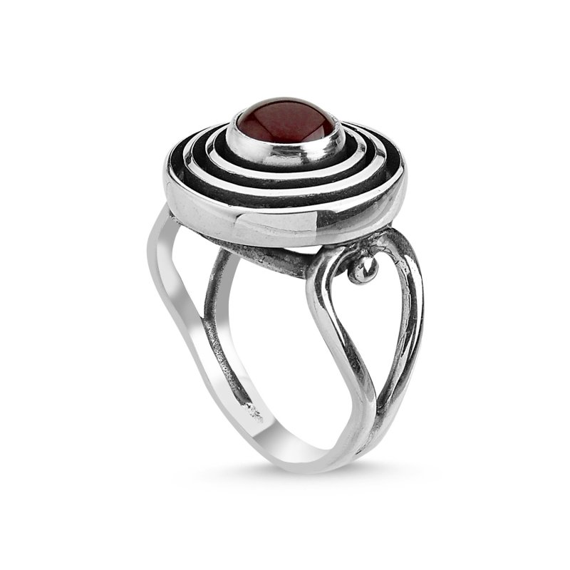 Red Agate Handmade Ring - R84674