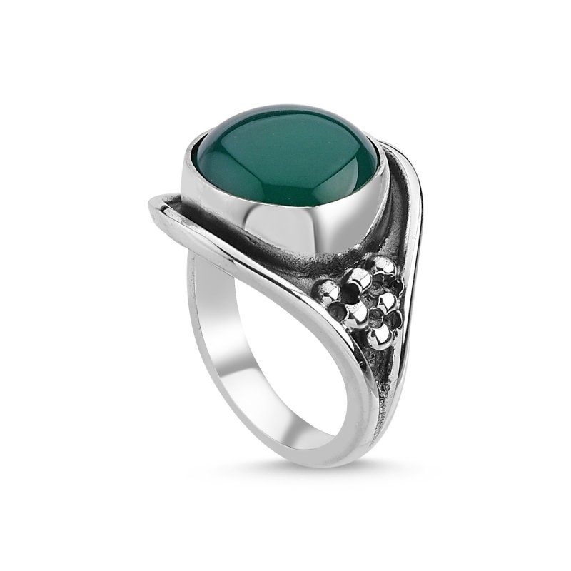 Green Agate Handmade Ring - R84708