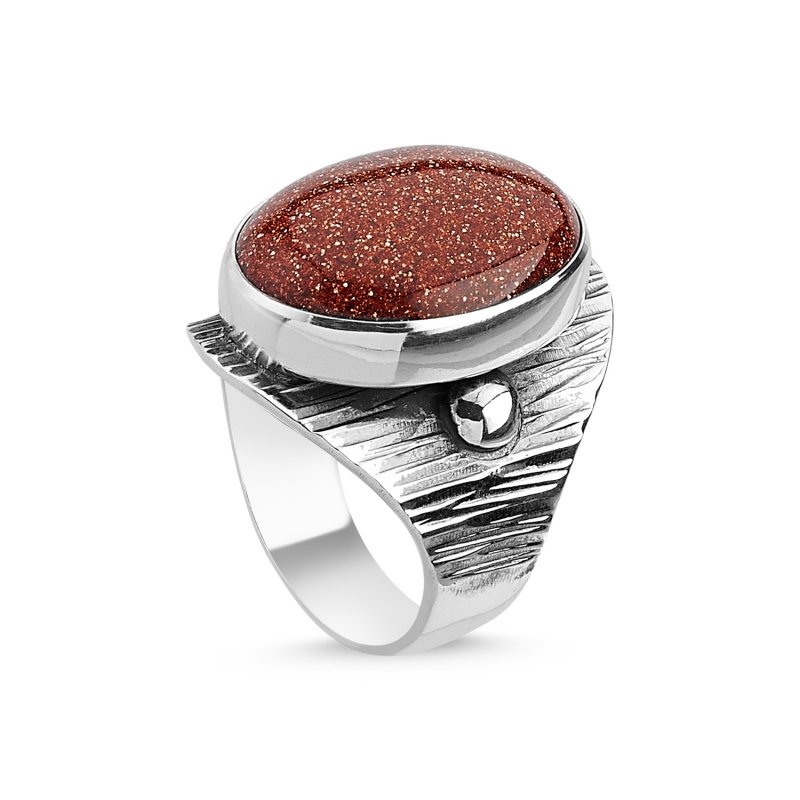 Goldstone Stone Handmade Ring - R84718