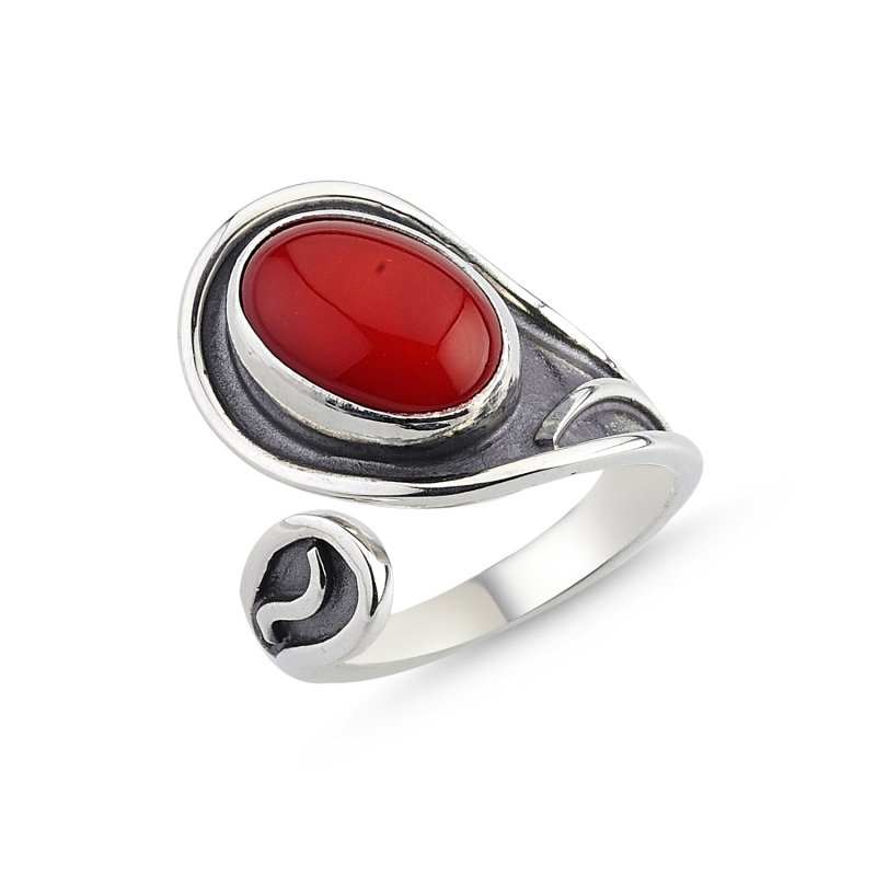 Coral Stone Handmade Ring - R84736