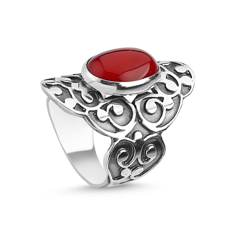 Coral Stone Handmade Ring - R84750