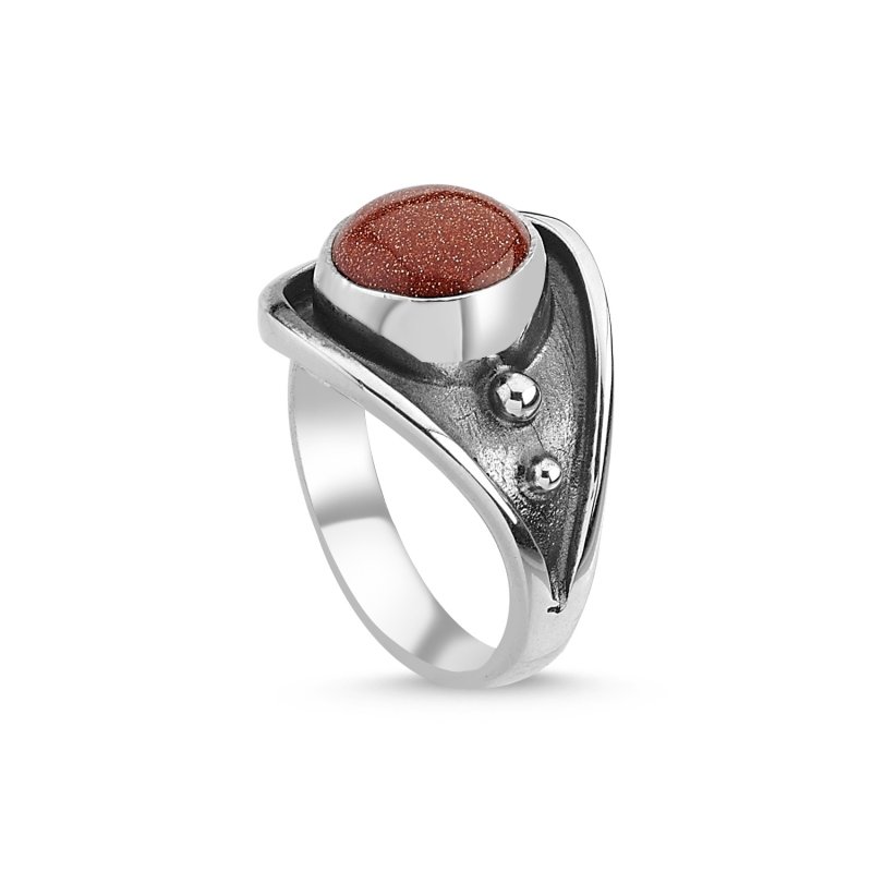 Goldstone Stone Handmade Adjustable Size Ring - R84765