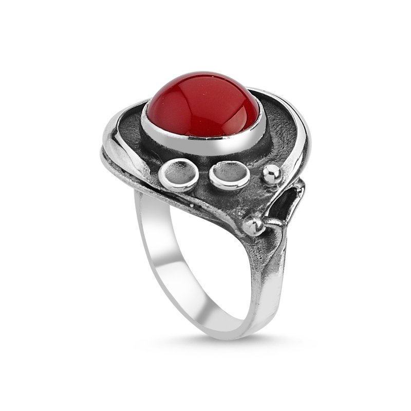Coral Stone Handmade Ring - R84797