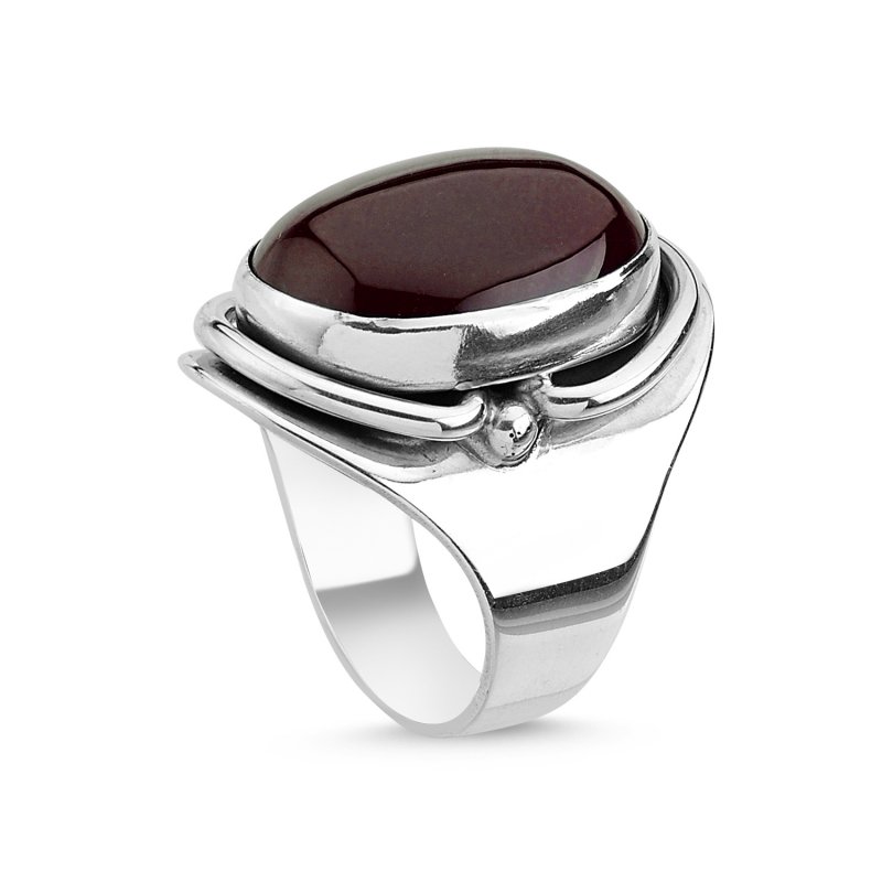 Red Agate Handmade Ring - R84810