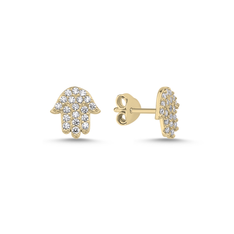 Hamsa CZ Stud Earrings - E84867