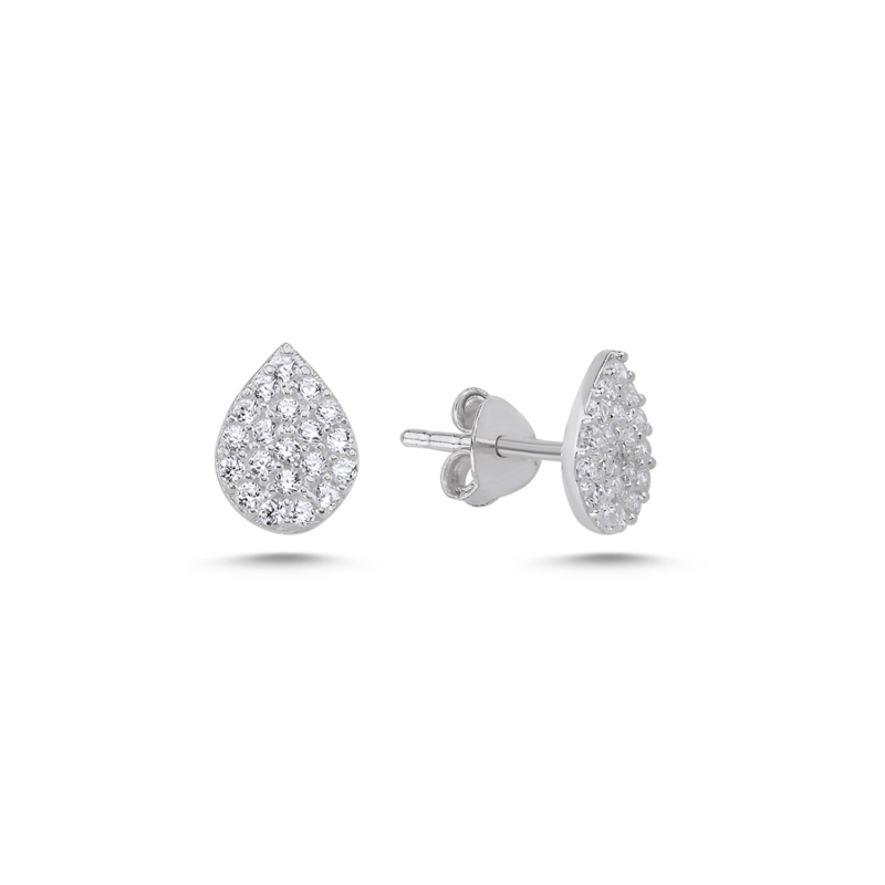 Drop CZ Stud Earrings - E84874