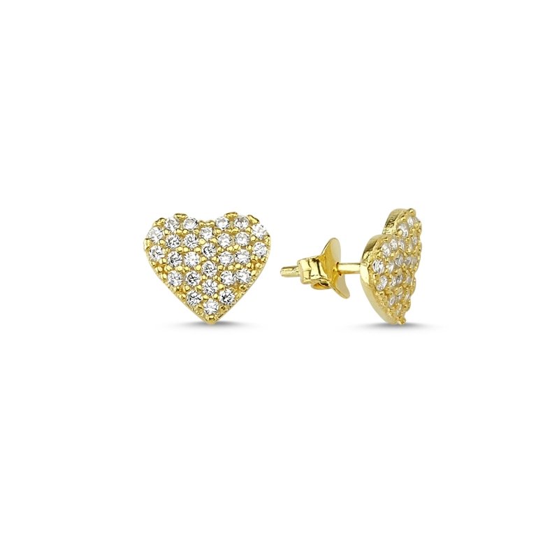Heart CZ Stud Earrings - E84875