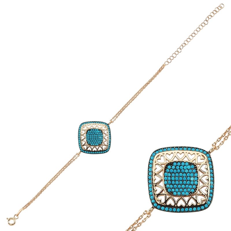 Heart in Square Nano Turquoise Bracelet - B84896
