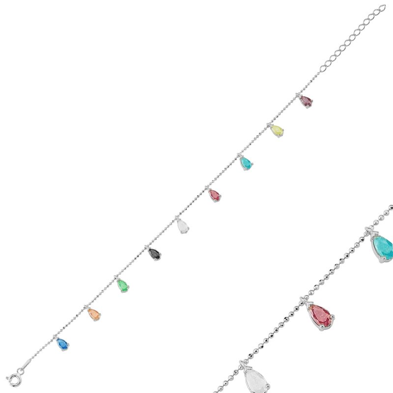 Teardrop CZ Dangle Bracelet - B84910